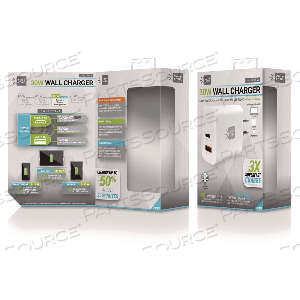 WALL CHARGER, 30 W, WHITE by ByTech