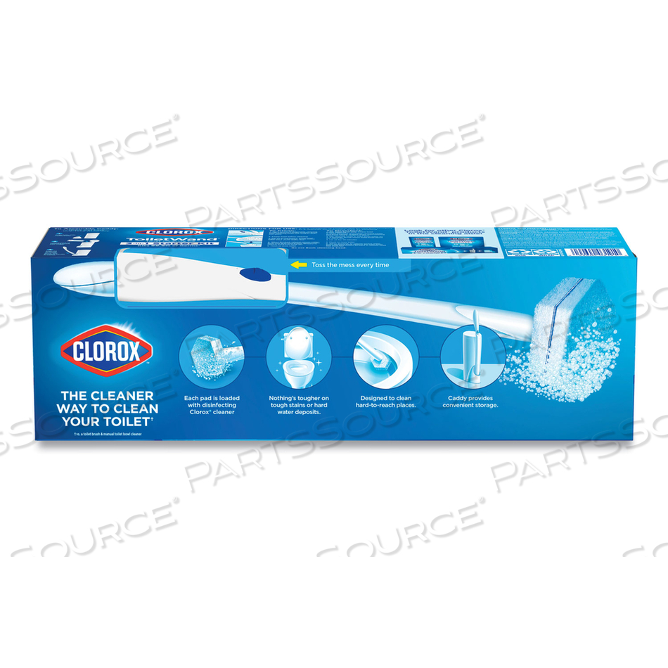 TOILETWAND DISPOSABLE TOILET CLEANING SYSTEM: HANDLE, CADDY AND REFILLS, WHITE by Clorox