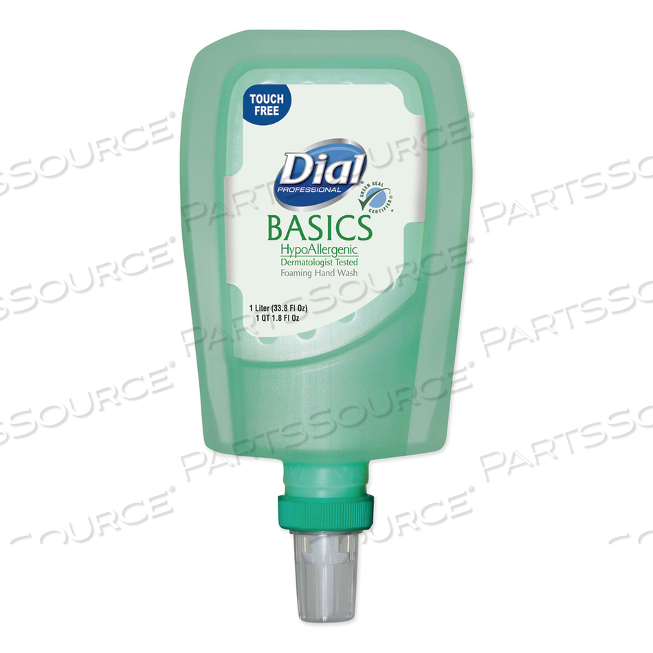 BASICS HYPOALLERGENIC FOAMING HAND WASH REFILL FOR FIT TOUCH FREE DISPENSER, HONEYSUCKLE, 1 L by Dial