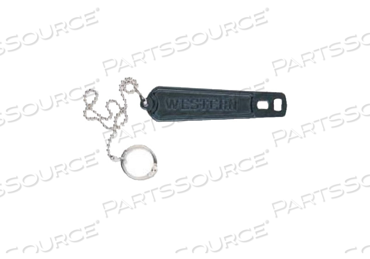 METAL CYLINDER WRENCH WITH SECURITY CHAIN by Western Enterprises