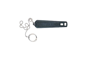METAL OXYGEN CYLINDER WRENCH WITH SECURITY CHAIN by Western Enterprises