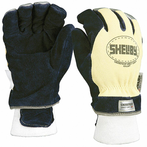 FIREFIGHTERS GLOVES L COWHIDE LTHR PR by Shelby