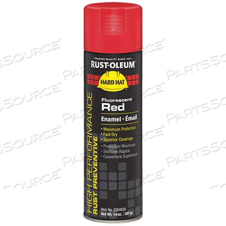 2264838 RUST-OLEUM V2100 SPRAY PAINT, 15 OZ, AEROSOL, SPRAY, FLUORESCENT RED 