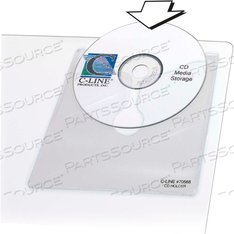 SELF-ADHESIVE CD HOLDER, 5-1/3" X 5-2/3", 10 HOLDERS/PACK, 5 PACKS/SET by C-Line