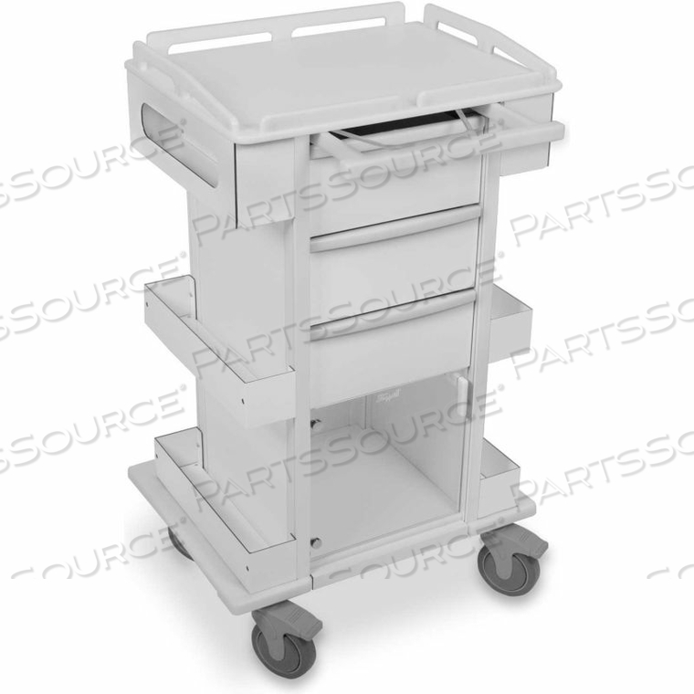 ELEMENT 05 ADVANCED TALL ALL PURPOSE MEDICAL CART, 27"W X 21"D X 44"H, WHITE by TrippNT, Inc
