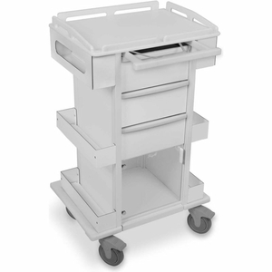 ELEMENT 05 ADVANCED TALL ALL PURPOSE MEDICAL CART, 27"W X 21"D X 44"H, WHITE by TrippNT, Inc