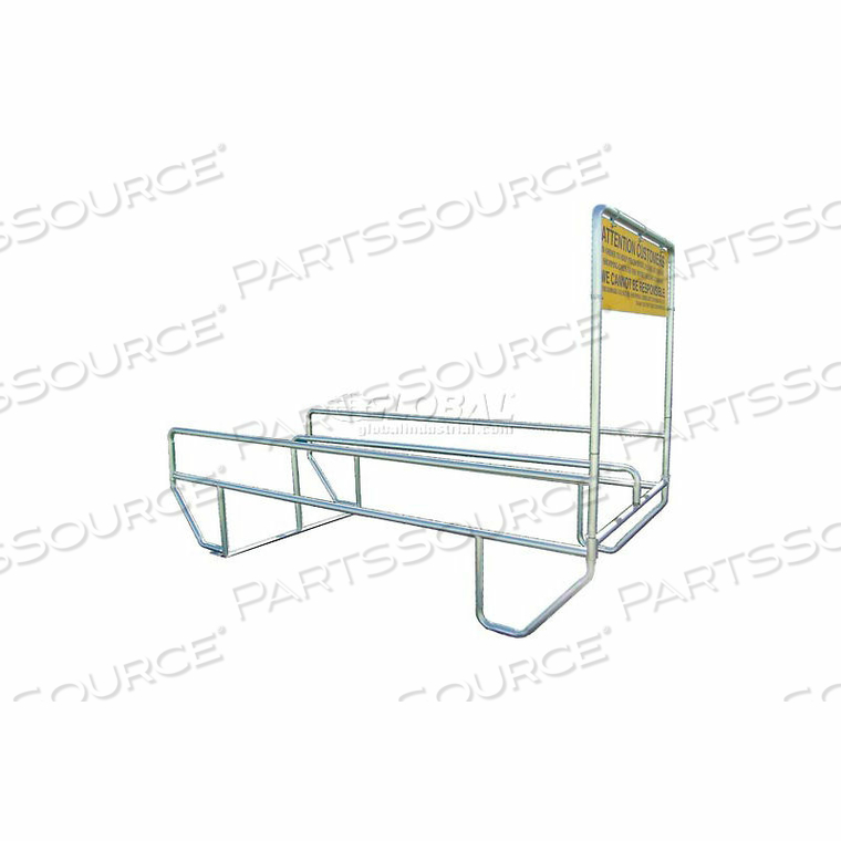 DOUBLE OUTDOOR SHOPPING CART CORRAL WITH DIVIDER 12'L X 60"W by Versacart Systems, Inc. DOUBLE OUTDOOR SHOPPING CART CORRAL WITH DIVIDER 12'L X 60"W by Versacart Systems, Inc.