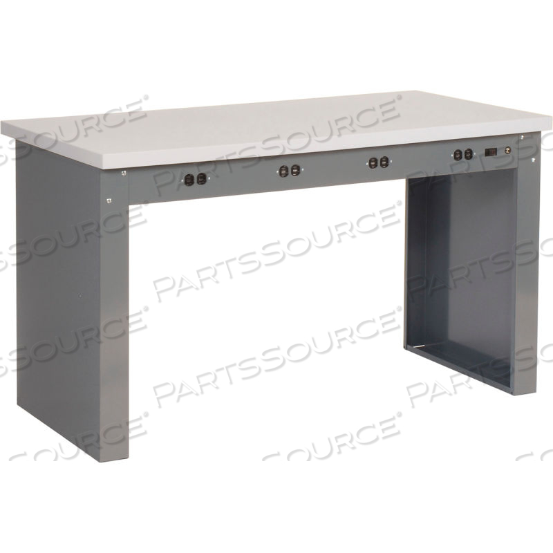 72"W X 36"D PANEL LEG WORKBENCH - POWER APRON & ESD SQUARE EDGE TOP by Approved Vendor