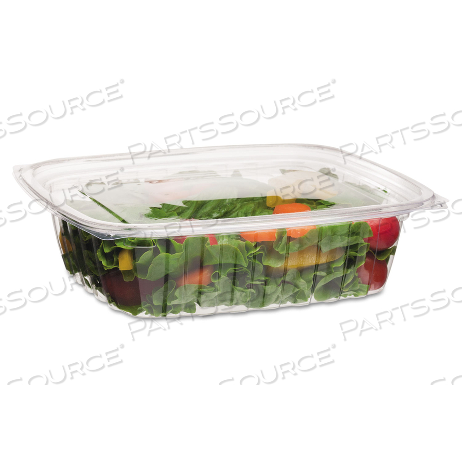 RENEWABLE AND COMPOSTABLE RECTANGULAR DELI CONTAINERS, 48 OZ, 8 X 6 X 2, CLEAR, PLASTIC by Eco-Products RENEWABLE AND COMPOSTABLE RECTANGULAR DELI CONTAINERS, 48 OZ, 8 X 6 X 2, CLEAR, PLASTIC by Eco-Products