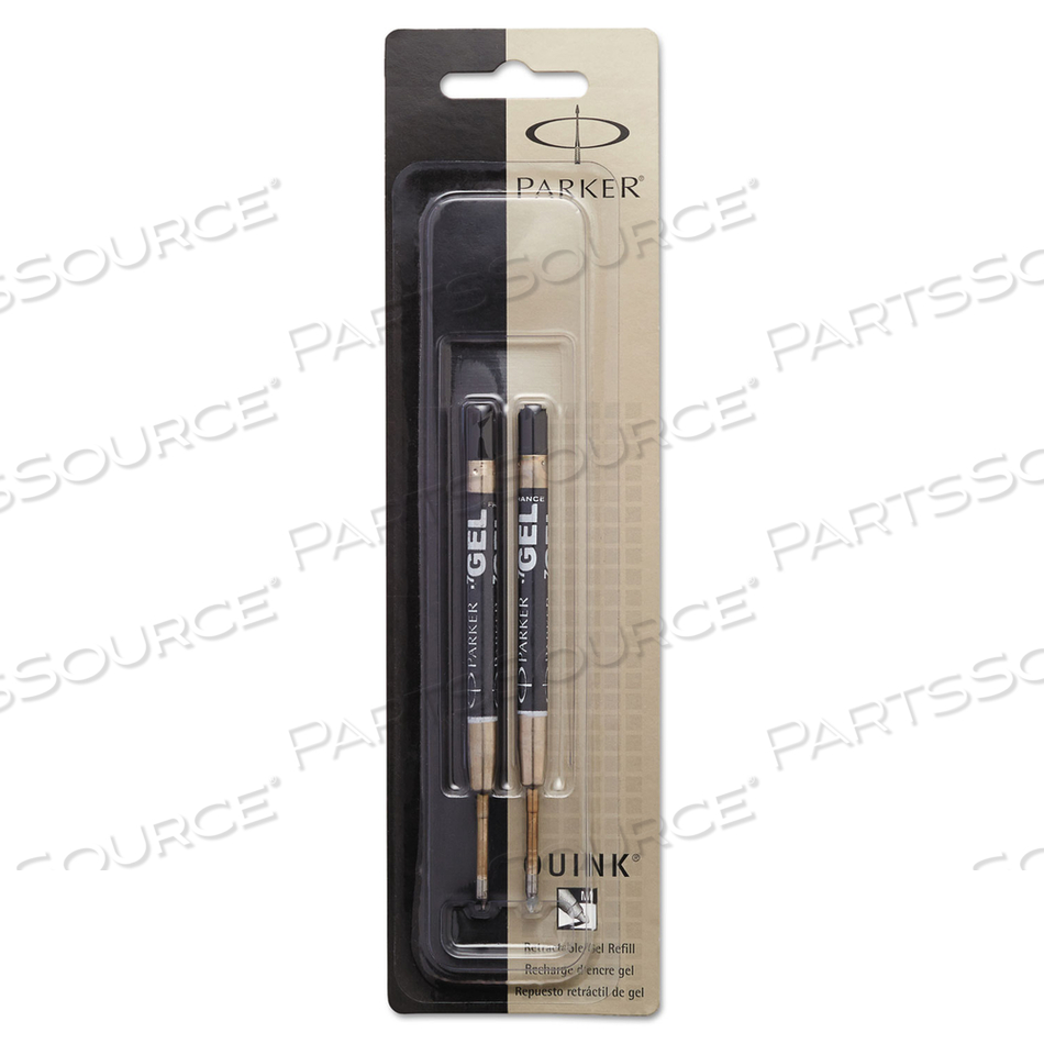 REFILL FOR PARKER RETRACTABLE GEL INK ROLLER BALL PENS, MEDIUM CONICAL TIP, BLACK INK by Parker