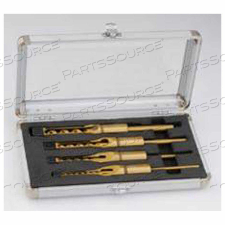 4 PC. PROFESSIONAL MORTISING CHISEL & BIT SET FOR 14-651 BENCH MORTISER by Delta 4 PC. PROFESSIONAL MORTISING CHISEL & BIT SET FOR 14-651 BENCH MORTISER by Delta