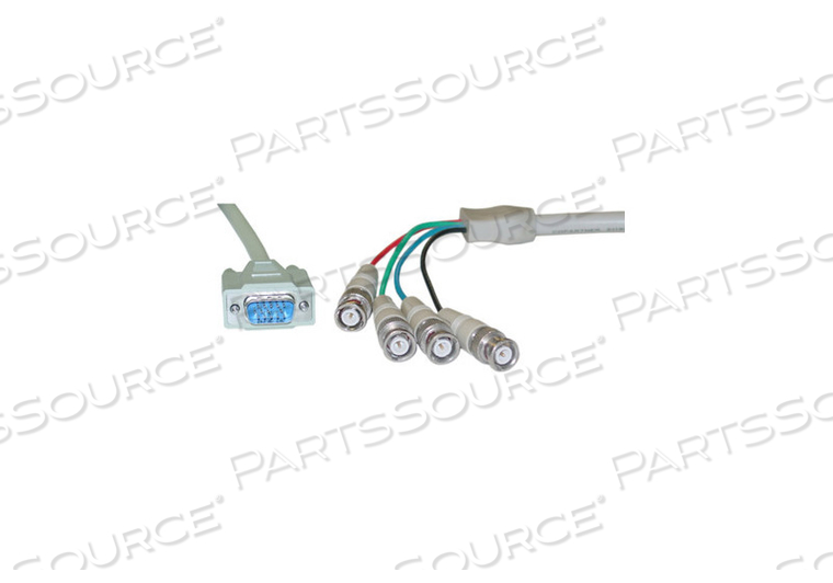 BREAKOUT CABLE, BEIGE, 28 AWG, 8.5 MM DIA, SVGA HD15 MALE, PVC JACKET, BNC 4 MALE MONITOR, 6 FT, DOUBLE SHIELDED by CableWholesale