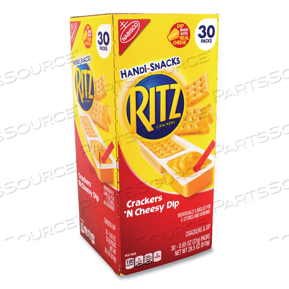 HANDI SNACKS RITZ CRACKERS 'N CHEESY DIP, 0.95 OZ PACK, 30 PACKS/BOX 