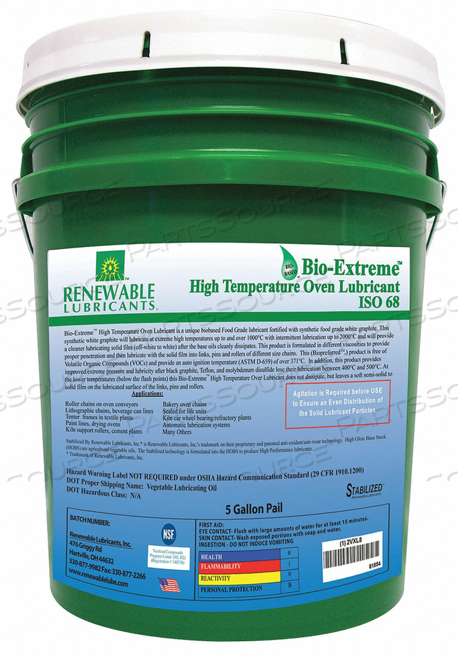 5 GAL. PAIL OVEN CHAIN LUBRICANT by Renewable Lubricants
