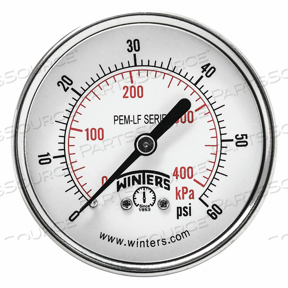 J1388 GAUGE PRESSURE 2-1/2IN. 0 TO 60 PSI by Winters Instruments