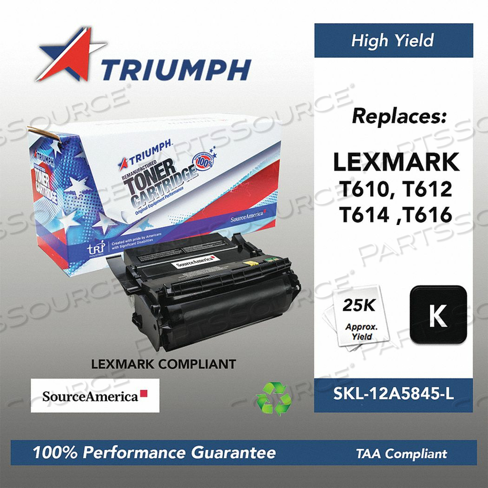 TONER CARTRIDGE BLACK LEXMARK T610 T612 by Source America TONER CARTRIDGE BLACK LEXMARK T610 T612 by Source America