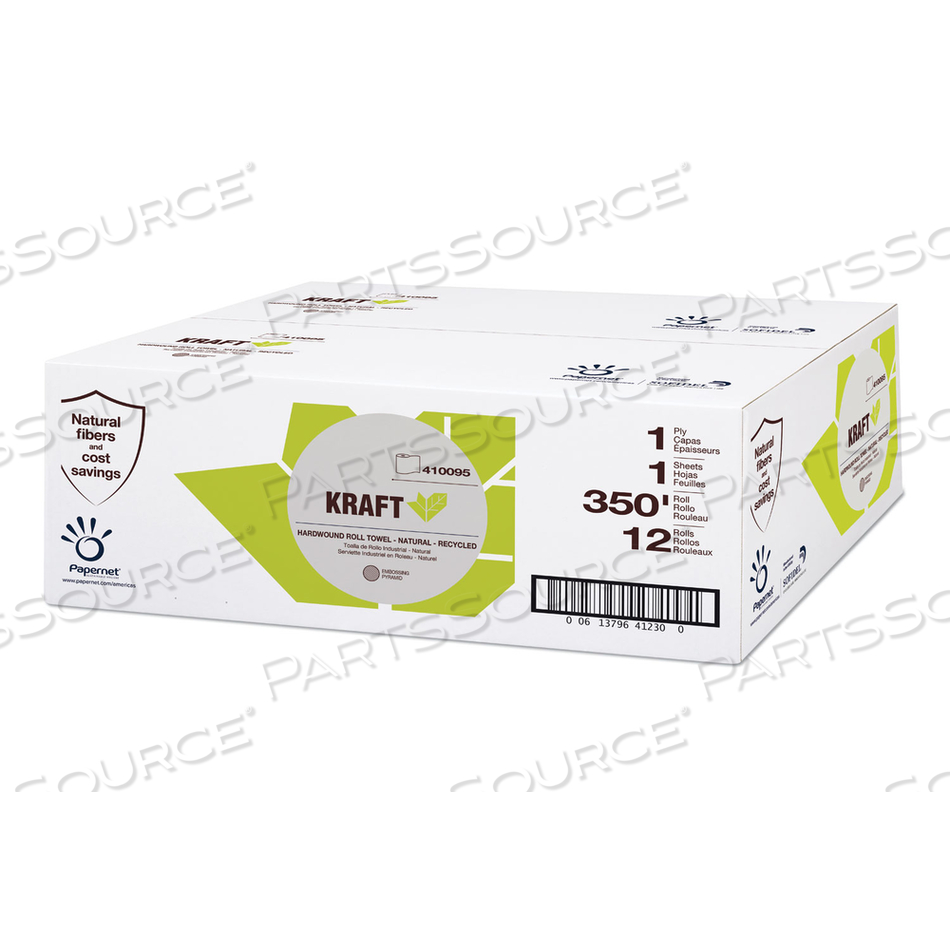 HEAVENLY SOFT HARDWOUND PAPER TOWEL, KRAFT, 1-PLY, 5.5 X 5.5, BROWN, 350 FT/ROLL/CARTON by Papernet