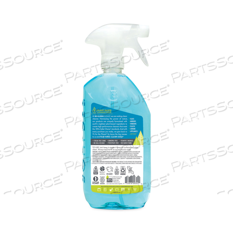 GLASS + SURFACE CLEANER, HERBAL PEPPERMINT, 28 OZ BOTTLE 