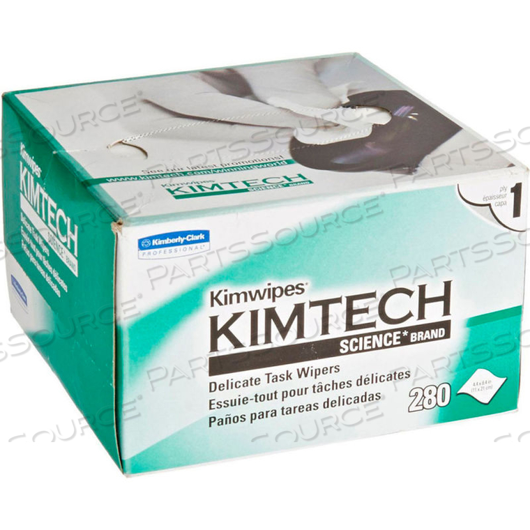 KIMTECH SCIENCE KIMWIPES DELICATE TASK WIPERS, 4.4" X 8.4", BOX OF 280 