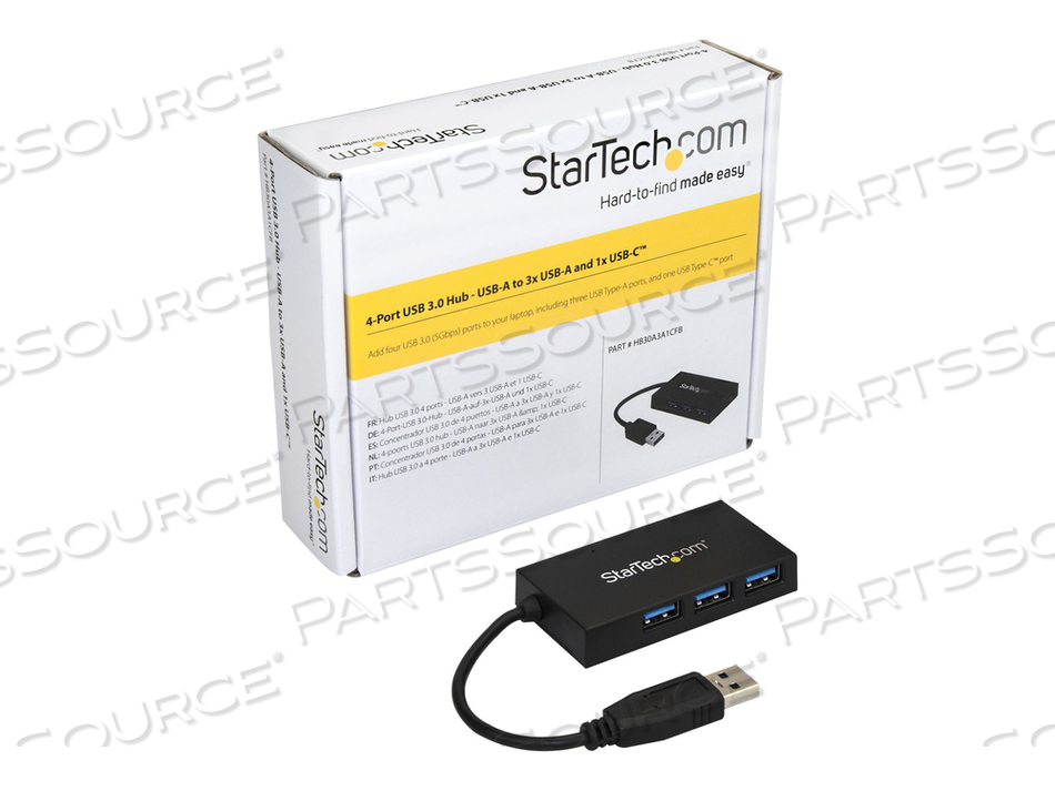 4-PORT USB 3.0 HUB - USB-A TO 3X USB-A AND 1X USB C - USB HUB - HUB - 4 X SUPERSPEED USB 3.0 - DESKTOP by StarTech.com Ltd. 4-PORT USB 3.0 HUB - USB-A TO 3X USB-A AND 1X USB C - USB HUB - HUB - 4 X SUPERSPEED USB 3.0 - DESKTOP by StarTech.com Ltd.