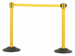 BARRIER POST WITH BELT HDPE YELLOW PR by US Weight