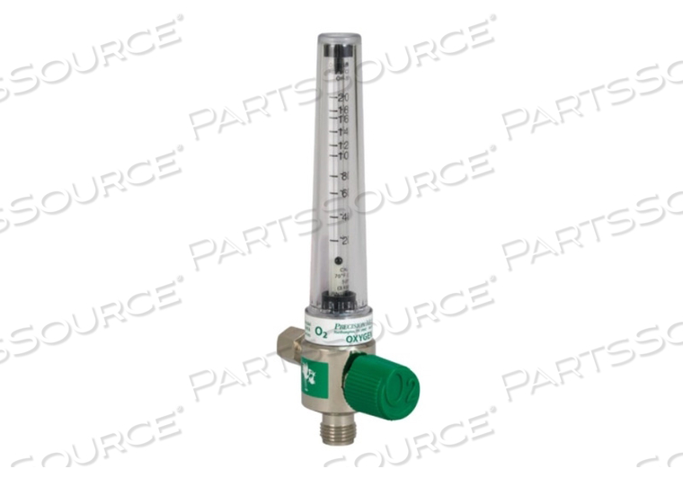 PEDIATRIC, CHROME, DIAL FLOWMETER, 0 TO 200 CC, MALE, 50 PSI, OXYGEN, POLYCARBONATE, BRASS, GREEN, +/-10 TO 14 CC by Precision Medical, Inc.