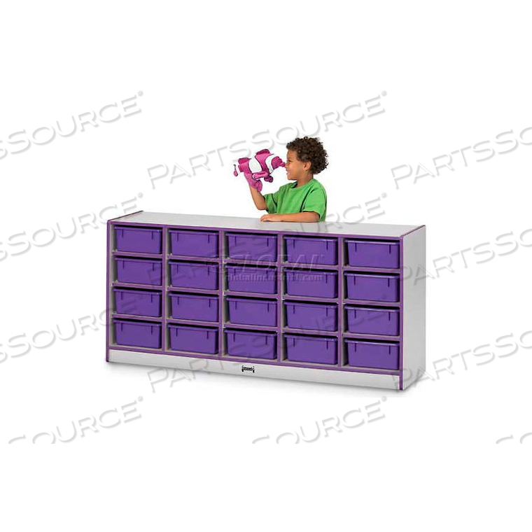 20 TUB MOBILE CUBBIE W/TUBS, 60"W X 15"D X 29-1/2"H, GRAY LAMINATE, BLACK EDGE by Jonti-Craft Inc 20 TUB MOBILE CUBBIE W/TUBS, 60"W X 15"D X 29-1/2"H, GRAY LAMINATE, BLACK EDGE by Jonti-Craft Inc