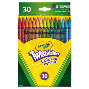 TWISTABLES COLORED PENCILS, 2 MM, 2B (#1), ASSORTED LEAD/BARREL COLORS, 30/PACK by Crayola