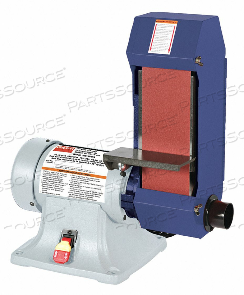 BELT GRINDER, PRODUCT TYPE BELT GRINDER, COMPATIBLE WORKPIECE MATERIAL METAL, PLASTIC, WOOD, VOLTAGE 120 V, 240 V, PHASE SINGLE-PHASE, HORSE by DAYTON ELECTRIC MANUFACTURING CO BELT GRINDER, PRODUCT TYPE BELT GRINDER, COMPATIBLE WORKPIECE MATERIAL METAL, PLASTIC, WOOD, VOLTAGE 120 V, 240 V, PHASE SINGLE-PHASE, HORSE by DAYTON ELECTRIC MANUFACTURING CO
