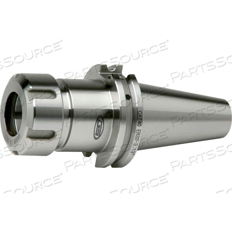 CAT40 ER11 - 6" GAUGE COLLET CHUCK, PREMIUM BALANCED, DIN COOLANT THRU CAPABILITIES, GROUND BODY 