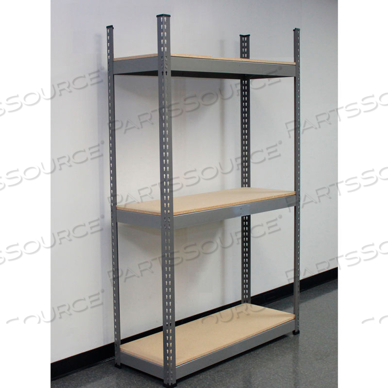 HEAVY DUTY RIVET STEEL SHELVING WITH WOOD DECK - 48"W X 30"D X 96"H - GRAY by Interlake Mecalux Inc.