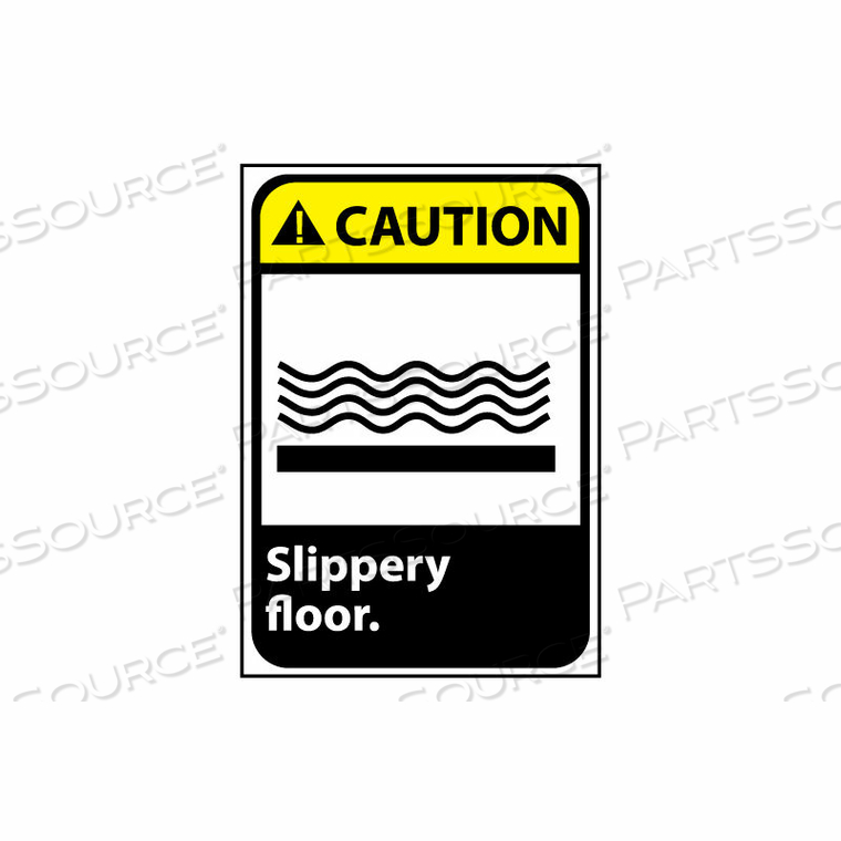 CAUTION SIGN 14X10 VINYL - SLIPPERY FLOOR by National Marker Company