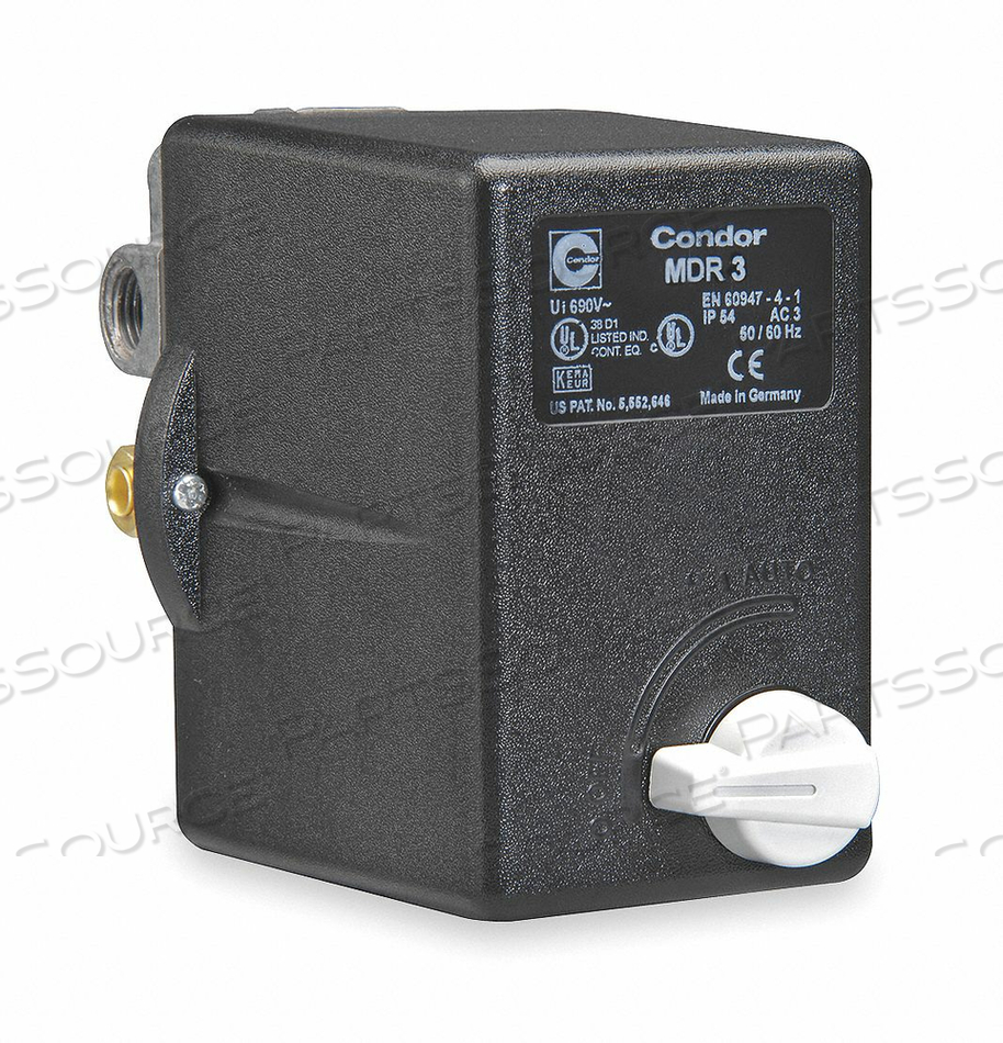 PRESSURE SWITCH 100/125 PSI STNDARD 3PST by Condor USA, Inc
