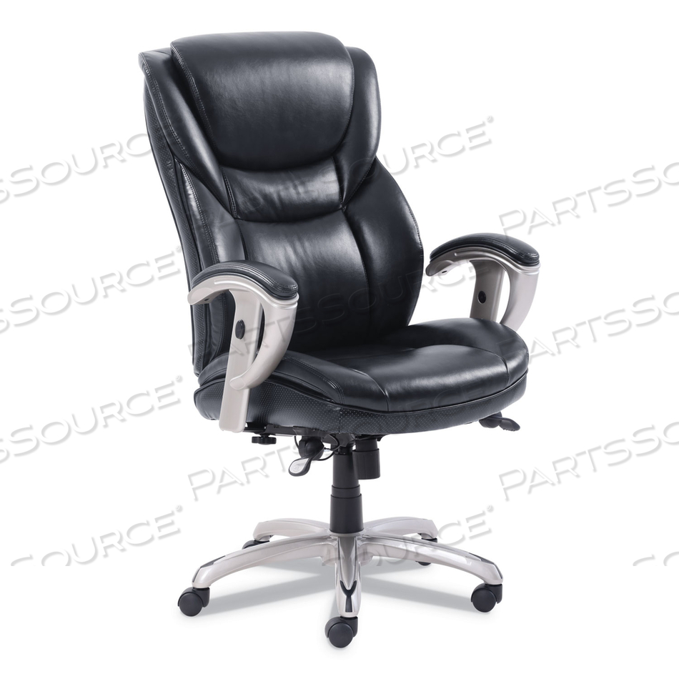 EMERSON EXECUTIVE TASK CHAIR, SUPPORTS UP TO 300 LB, 19" TO 22" SEAT HEIGHT, BLACK SEAT/BACK, SILVER BASE by SertaPedic EMERSON EXECUTIVE TASK CHAIR, SUPPORTS UP TO 300 LB, 19" TO 22" SEAT HEIGHT, BLACK SEAT/BACK, SILVER BASE by SertaPedic