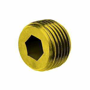 1/8" NPTF SOCKET HEAD PIPE PLUG - 7/8" TAPER - FLUSH SEAL - BRASS - PKG OF 100 - HOLO-KROME by Holo - Krome