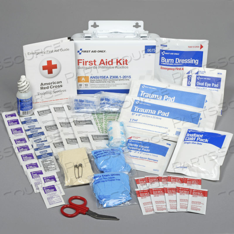 10 PERSON FIRST AID KIT, ANSI A, METAL CASE by First Aid Only 10 PERSON FIRST AID KIT, ANSI A, METAL CASE by First Aid Only