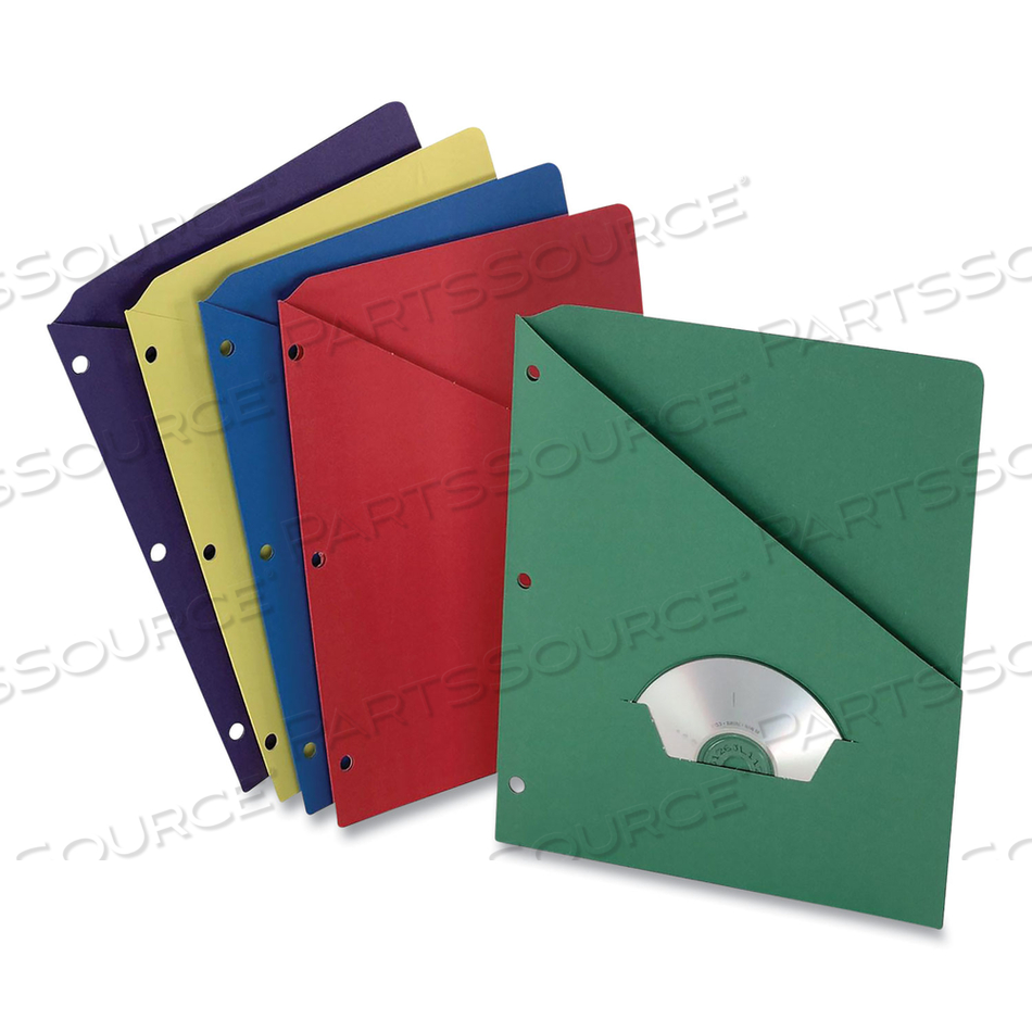 ESSENTIALS SLASH POCKET FOLDER, 8-1/2"W X 11"H, MULTI, 25/PK by Esselte Pendaflex Corp.