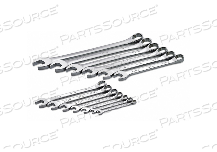 COMBO WRENCH SET CHROME 1/4-1 IN. 13 PC 
