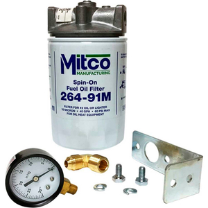 SPIN-ON OIL FILTER, COMPLETE W/TOP, MOUNTING BRACKET & GAUGE by Mitco Manufacturing