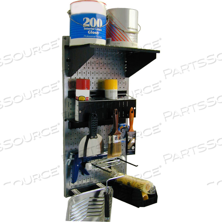 PAINT SUPPLY ORGANIZER KIT, GALVANIZED BLACK, 16" X 32" X 9" by Wall Control Pegboard