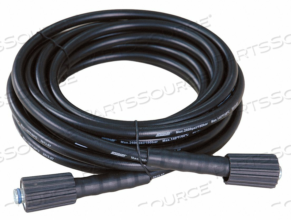 PRESSURE WASHER HOSE, HOSE INSIDE DIA. 1/4 IN, HOSE OUTSIDE DIA. 0.51 IN, HOSE LENGTH 25 FT, HOSE COLOR BLACK, HOSE TUBE MATERIAL POLYETHYLE by Speedaire