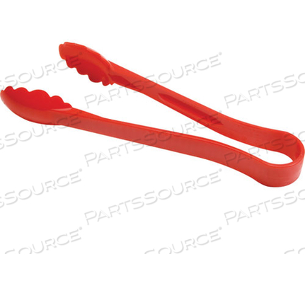 TONGS, 12"L, SCALLOP, RED PLST 