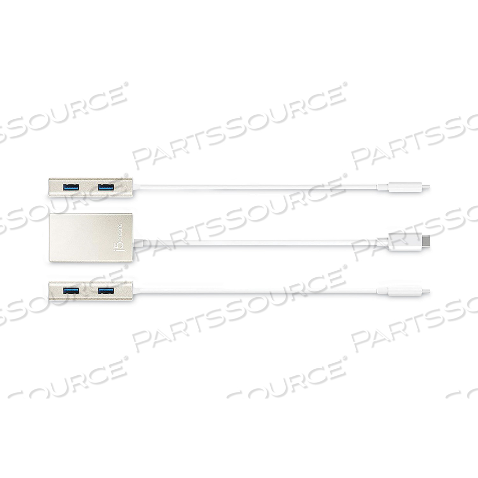 USB-C HUB, 4 PORTS, SILVER by j5create USB-C HUB, 4 PORTS, SILVER by j5create