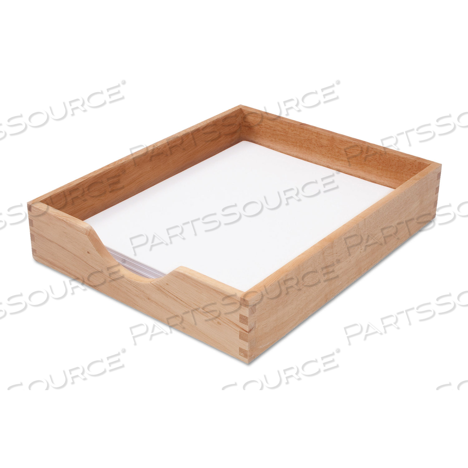 HARDWOOD STACKABLE DESK TRAYS, 1 SECTION, LETTER SIZE FILES, 10.25" X 12.5" X 2.5", OAK 