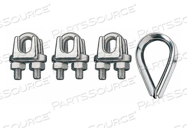 WIRE ROPE CLIP AND THIMBLE KIT 3/8 IN by Ronstan
