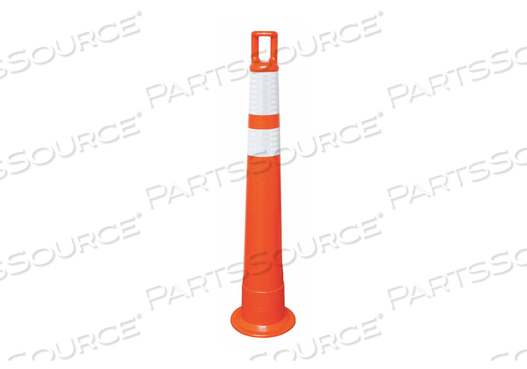 WATCHTOWER 42" PLASTIC STACKER ORANGE CONE WITH HANDLE, 2 REFLECTIVE WHITE STRIPES by Plasticade WATCHTOWER 42" PLASTIC STACKER ORANGE CONE WITH HANDLE, 2 REFLECTIVE WHITE STRIPES by Plasticade
