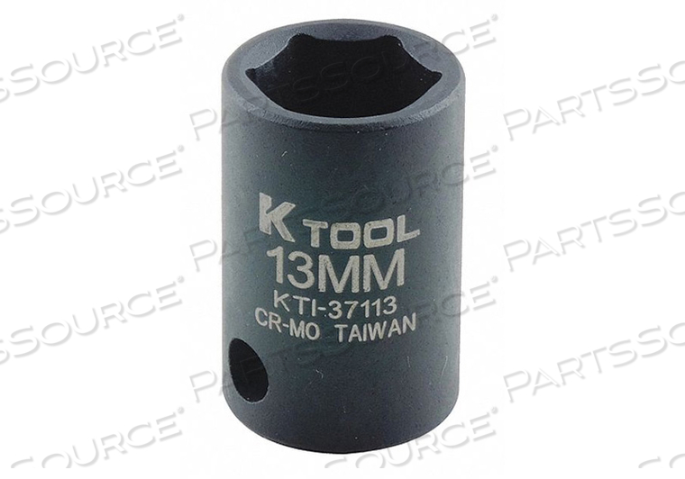 IMPACT SOCKET METRIC 13MM 1-3/16IN.L HEX by KTI IMPACT SOCKET METRIC 13MM 1-3/16IN.L HEX by KTI