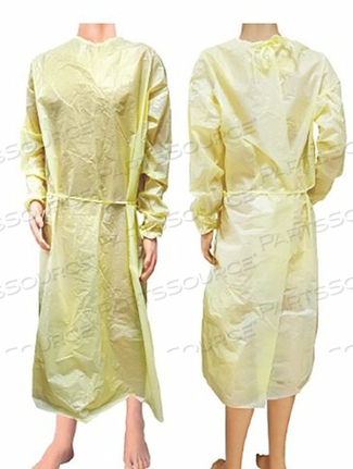 PROTECTIVE PROCEDURE GOWN X-LARGE YELLOW NONSTERILE AAMI LEVEL 1 DISPOSABLE (10/BG) by Cypress