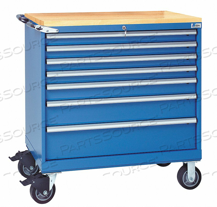 MOD DRWR CAB 43-1/4 H 7 DRWR BRIGHT BLUE by Lista