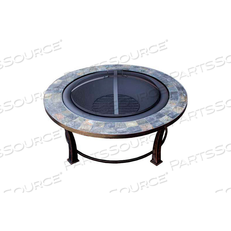 FIRE PIT WOOD BURNING 40" ROUND SLATE 